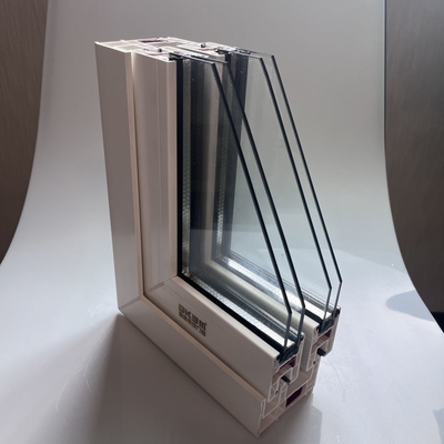 GKBM 92 UPVC Sliding Window Profiles Four Chambers Heat Insulation